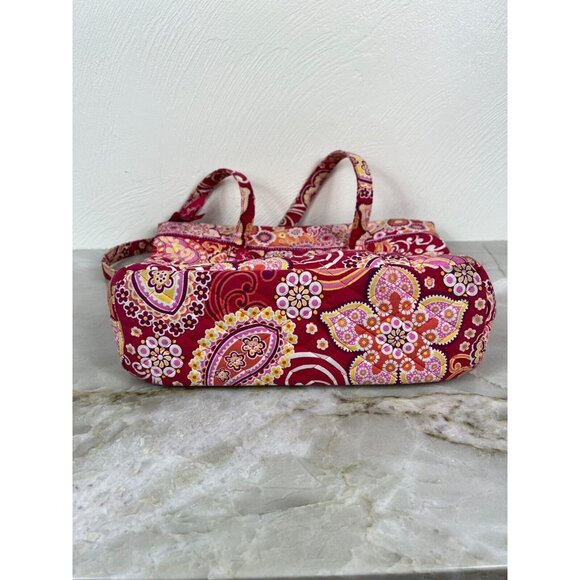 Vera Bradley Pink Floral‎ Paisley Double Handle Tote Back Size 11.5"x14.5"x4.5" - Picture 6 of 9